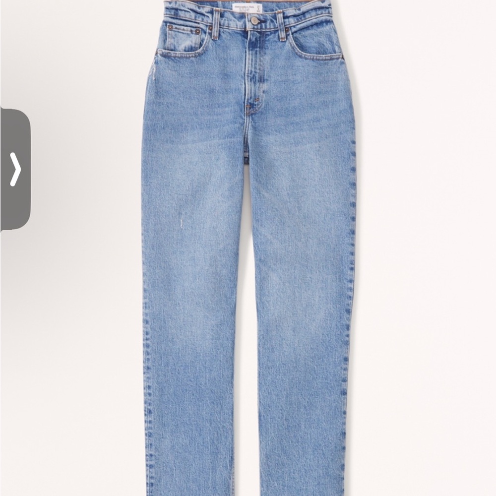 Abercrombie & Fitch The Dad High Rise Curve Love - Light Blue Jeans